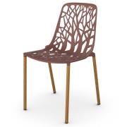 Fast, Forest matstol med Iroko klädda ben Terracotta