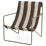 Ferm Living, Desert Lounge Fåtölj Olive/Off-white/Chocolate
