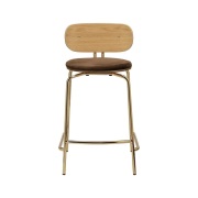 Umage, Curious Låg Barstol Ek/Mässing Teddy Brown