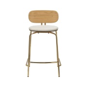 Umage, Curious Låg Barstol Ek/Mässing Teddy White