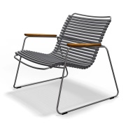 Houe, Click Roomy lounge chair Dark grey. Frame: Grey. Armrest: Bamboo