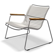 Houe, Click Roomy lounge chair Muted white. Frame: Grey. Armrest: Bamb...