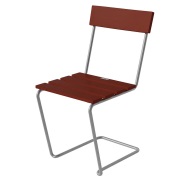 Grythyttan Stålmöbler, Stol 1 Mörkröd lackad ek / galv