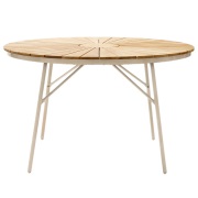 Cinas, Ellen bord 110 cm sandy grey / teak