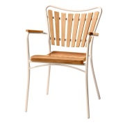 Cinas, Ellen karmstol sandy grey / teak