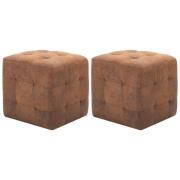 vidaXL Sängbord 2 st brun 30x30x30 cm konstmocka