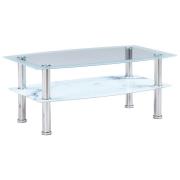 vidaXL Soffbord med marmorutseende vit 100x60x42 cm härdat glas