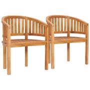 vidaXL Bananstolar 2 st massiv teak