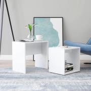 vidaXL Soffbord set vit 48x30x45 cm konstruerat trä