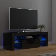 vidaXL TV-bänk med LED-lampor högglans svart 120x35x40 cm