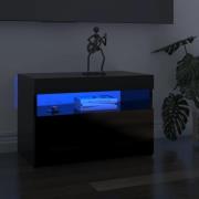vidaXL TV-bänk med LED-belysning 2 st svart högglans 60x35x40 cm