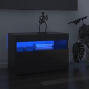 vidaXL TV-bänk med LED-belysning 2 st grå högglans 60x35x40 cm