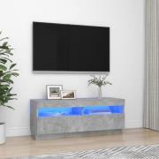 vidaXL TV-bänk med LED-belysning betonggrå 100x35x40 cm