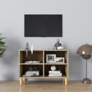 vidaXL TV-bänk med massiva ben sonoma-ek 69,5x30x50 cm