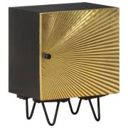 vidaXL Sängbord med mässingsfront 40x30x50 cm massivt mangoträ
