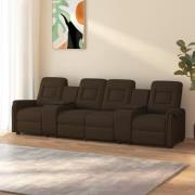 vidaXL 4-sits reclinerfåtölj med mugghållare brun konstläder