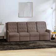 vidaXL reclinerfåtölj 4-sits taupe tyg