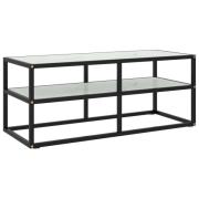 vidaXL Tv-bänk svart med vit marmor glas 100x40x40 cm