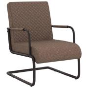 vidaXL Fribärande stol mörkbrun konstläder