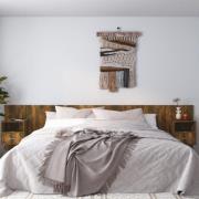 vidaXL Sänggavel med lådor rökfärgad ek konstruerat trä