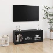 vidaXL TV-bänk svart 104x33x41 cm massiv furu