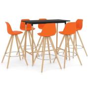 vidaXL Bargrupp 7 delar orange