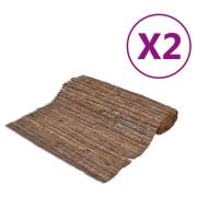 vidaXL Vindskydd bark 2 st 400x150 cm