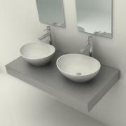 vidaXL Bänkskiva för badrum betong med 2 handfat i keramik