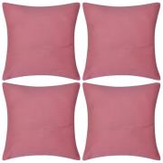 4 Kuddöverdrag i bomull rosa 80 x 80 cm