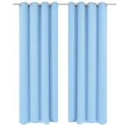 vidaXL Mörkläggningsgardiner 2 st med öljetter 135x175 cm turkos