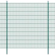 vidaXL 2D Stängselpaneler med stolpar 2008x2230 mm 4 m grön