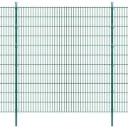 vidaXL 2D Stängselpaneler med stolpar 2008x2230 mm 50 m grön