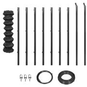 vidaXL Flätverksstängsel med stolpar och hårdvara 1,25x15 m grå