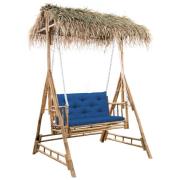 vidaXL 2-sits hammock med palmblad och dyna bambu 202 cm