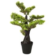 vidaXL Konstgjort bonsaiträd i kruka cypress 60 cm grön