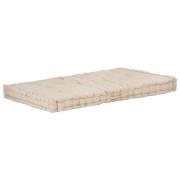 vidaXL Dyna till pallsoffa bomull 120x80x10 cm beige