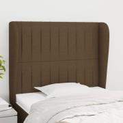 vidaXL Sänggavel med kanter mörkbrun 93x23x118/128 cm tyg