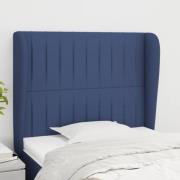 vidaXL Sänggavel med kanter blå 93x23x118/128 cm tyg