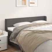 vidaXL Sänggavel med kanter grå 163x16x78/88 cm konstläder