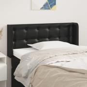 vidaXL Sänggavel med kanter svart 93x16x78/88 cm konstläder