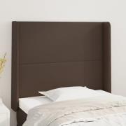vidaXL Sänggavel med kanter brun 103x16x118/128 cm konstläder