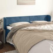 vidaXL Sänggavel med kanter mörkblå 183x23x78/88 cm sammet