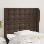 vidaXL Sänggavel med kanter brun 103x23x118/128 cm konstläder