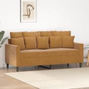 vidaXL Soffa 2-sits brun 140 cm sammet