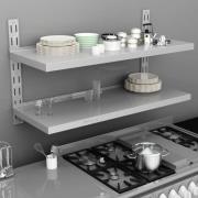 vidaXL Svävande vägghylla 2 plan rostfritt stål 120x30 cm