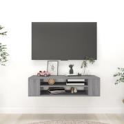 vidaXL Väggmonterad tv-bänk grå sonoma 100x30x26,5 cm konstruerat trä