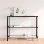 vidaXL Hylla transparent 100x36x90 cm härdat glas