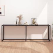 vidaXL Konsolbord svart 220x35x75,5 cm härdat glas