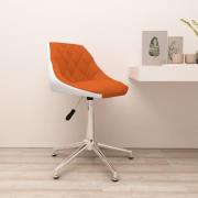 vidaXL Kontorsstol snurrbar orange och vit konstläder