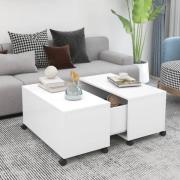 vidaXL Soffbord vit 75x75x38 cm konstruerat trä